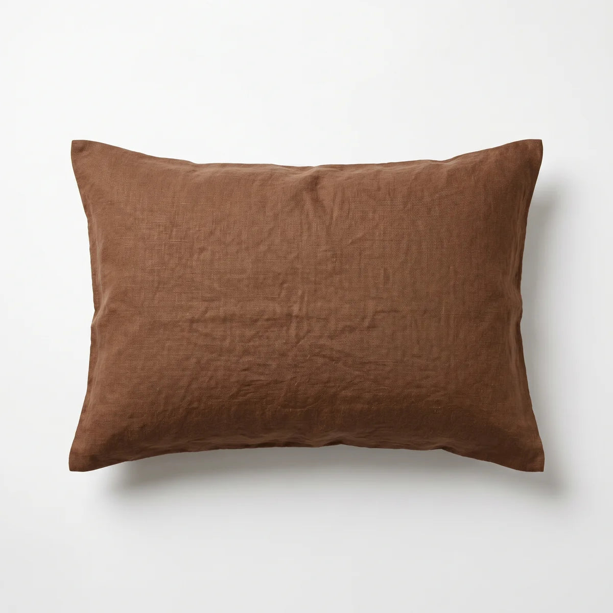 Conker Stonewashed Linen Pillowcase / 50cm x 75cm — Silverground