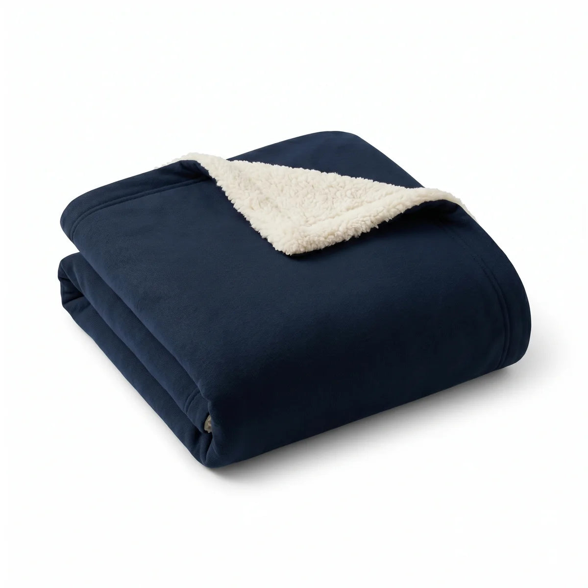 Inkwell Sherpa-Backed Cotton Throw / 130cm x 180cm — Silverground