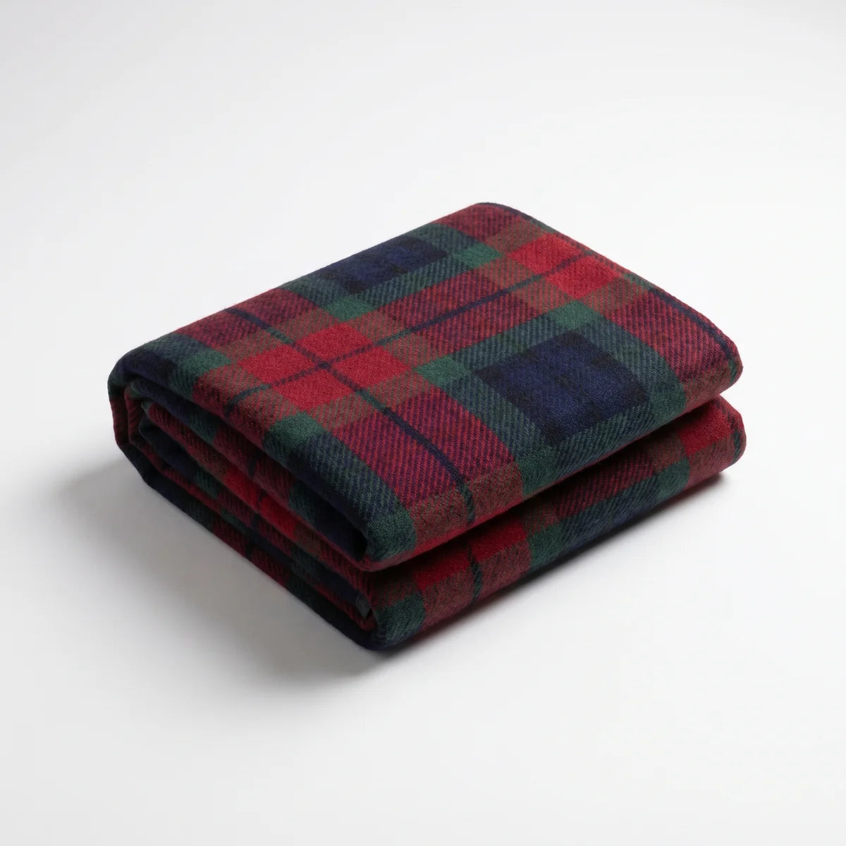 Carmine Wool Tartan Throw / 150cm x 200cm — Silverground
