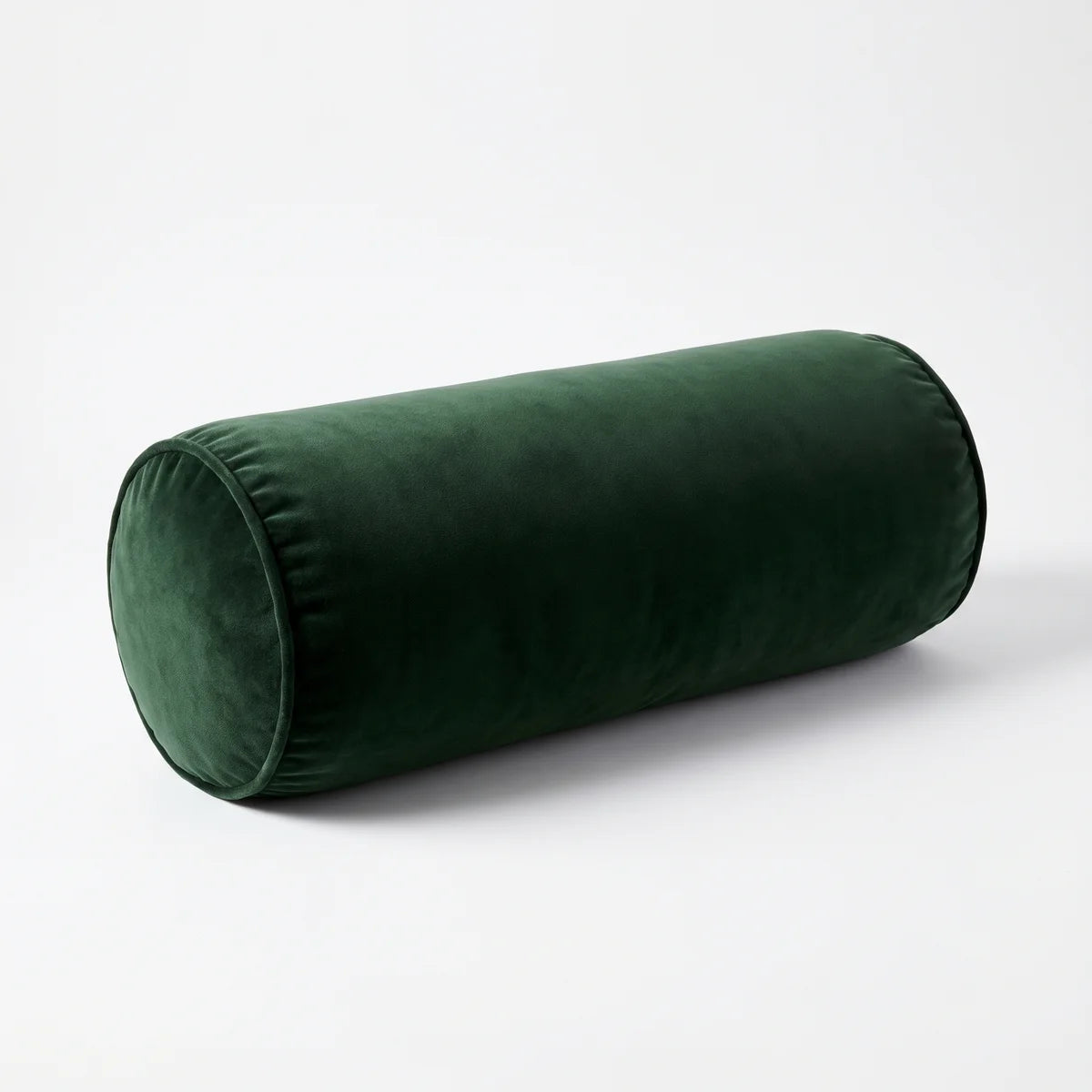 Forest Green Cotton Velvet Bolster Pillow / 45cm x 20cm — Silverground